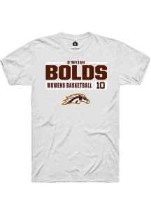 D’Myjah Bolds White Western Michigan Broncos NIL Stacked Box Short Sleeve T Shirt