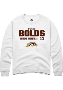 D’Myjah Bolds Rally Mens White Western Michigan Broncos NIL Stacked Box Crew Sweatshirt