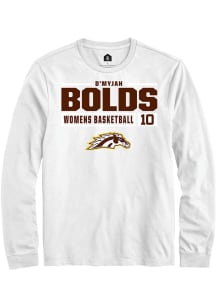 D’Myjah Bolds Rally Mens White Western Michigan Broncos NIL Stacked Box Tee