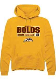 D’Myjah Bolds Rally Mens Gold Western Michigan Broncos NIL Stacked Box Hooded Sweatshirt