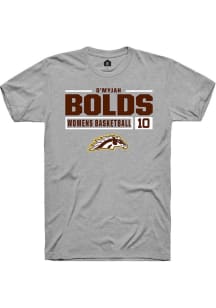 D’Myjah Bolds Grey Western Michigan Broncos NIL Stacked Box Short Sleeve T Shirt