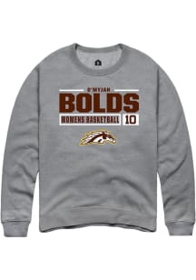 D’Myjah Bolds Rally Mens Grey Western Michigan Broncos NIL Stacked Box Crew Sweatshirt