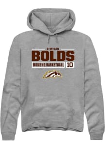 D’Myjah Bolds Rally Mens Grey Western Michigan Broncos NIL Stacked Box Hooded Sweatshirt