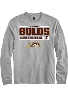 D’Myjah Bolds Rally Mens Grey Western Michigan Broncos NIL Stacked Box Tee