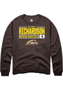 De'Ahna Richardson Rally Mens Brown Western Michigan Broncos NIL Stacked Box Crew Sweatshirt