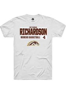 De'Ahna Richardson White Western Michigan Broncos NIL Stacked Box Short Sleeve T Shirt