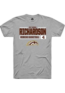 De'Ahna Richardson Grey Western Michigan Broncos NIL Stacked Box Short Sleeve T Shirt