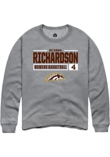 De'Ahna Richardson Rally Mens Grey Western Michigan Broncos NIL Stacked Box Crew Sweatshirt