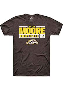 Dillon Moore  Western Michigan Broncos Brown Rally Football NIL Stacked Box Short Sleeve T Shirt