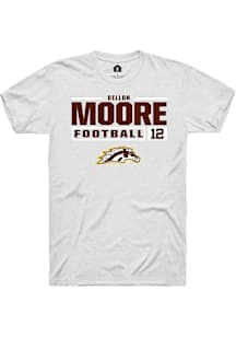 Dillon Moore  Western Michigan Broncos White Rally Football NIL Stacked Box Short Sleeve T Shirt