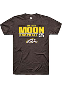 Domanick Moon  Western Michigan Broncos Brown Rally Football NIL Stacked Box Short Sleeve T Shirt