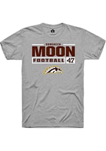 Domanick Moon  Western Michigan Broncos Grey Rally Football NIL Stacked Box Short Sleeve T Shirt