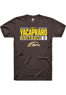 Emily Yacapraro Brown Western Michigan Broncos NIL Stacked Box Short Sleeve T Shirt