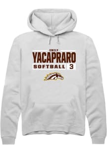 Emily Yacapraro Rally Mens White Western Michigan Broncos NIL Stacked Box Hooded Sweatshirt