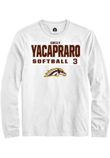 Emily Yacapraro Rally Mens White Western Michigan Broncos NIL Stacked Box Tee