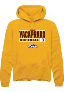 Emily Yacapraro Rally Mens Gold Western Michigan Broncos NIL Stacked Box Hooded Sweatshirt