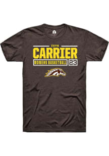 evyn carrier Brown Western Michigan Broncos NIL Stacked Box Short Sleeve T Shirt