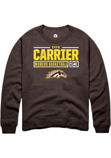 evyn carrier Rally Mens Brown Western Michigan Broncos NIL Stacked Box Crew Sweatshirt