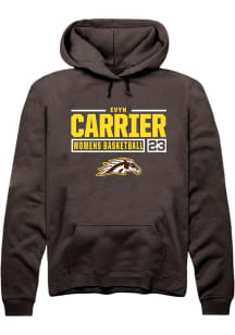 evyn carrier Rally Mens Brown Western Michigan Broncos NIL Stacked Box Hooded Sweatshirt