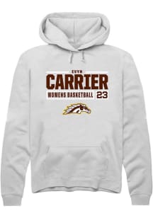 evyn carrier Rally Mens White Western Michigan Broncos NIL Stacked Box Hooded Sweatshirt