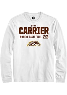 evyn carrier Rally Mens White Western Michigan Broncos NIL Stacked Box Tee