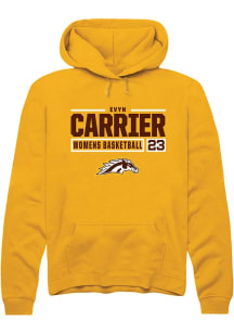 evyn carrier Rally Mens Gold Western Michigan Broncos NIL Stacked Box Hooded Sweatshirt