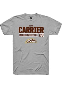 evyn carrier Grey Western Michigan Broncos NIL Stacked Box Short Sleeve T Shirt