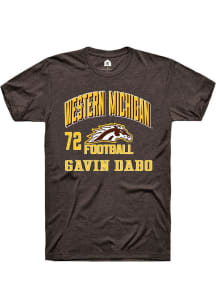 Gavin Dabo Brown Western Michigan Broncos NIL Arch Logo Short Sleeve T Shirt