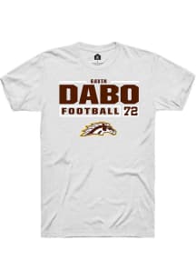 Gavin Dabo White Western Michigan Broncos NIL Stacked Box Short Sleeve T Shirt