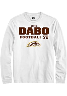 Gavin Dabo Rally Mens White Western Michigan Broncos NIL Stacked Box Tee