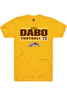 Gavin Dabo Gold Western Michigan Broncos NIL Stacked Box Short Sleeve T Shirt
