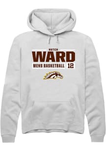 hutch ward Rally Mens White Western Michigan Broncos NIL Stacked Box Hooded Sweatshirt