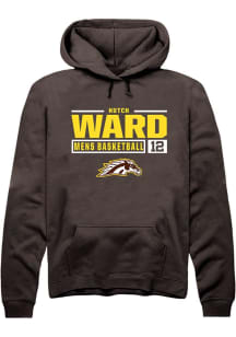 hutch ward Rally Mens Brown Western Michigan Broncos NIL Stacked Box Hooded Sweatshirt