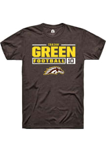 Isaiah Green Brown Western Michigan Broncos NIL Stacked Box Short Sleeve T Shirt