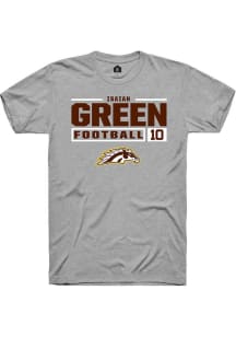 Isaiah Green Grey Western Michigan Broncos NIL Stacked Box Short Sleeve T Shirt