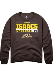 Jackson Isaacs Rally Mens Brown Western Michigan Broncos NIL Stacked Box Crew Sweatshirt