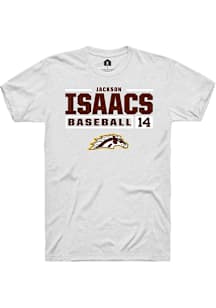 Jackson Isaacs  Western Michigan Broncos White Rally NIL Stacked Box Short Sleeve T Shirt