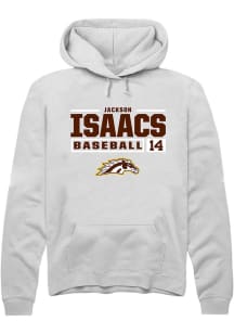 Jackson Isaacs Rally Mens White Western Michigan Broncos NIL Stacked Box Hooded Sweatshirt