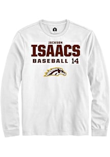 Jackson Isaacs  Western Michigan Broncos White Rally NIL Stacked Box Long Sleeve T Shirt