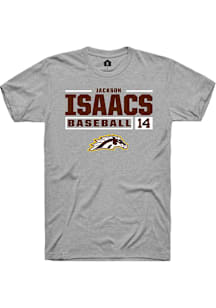 Jackson Isaacs  Western Michigan Broncos Grey Rally NIL Stacked Box Short Sleeve T Shirt