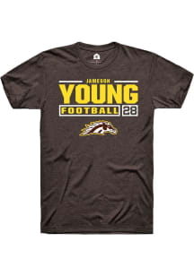 jameson young Brown Western Michigan Broncos NIL Stacked Box Short Sleeve T Shirt