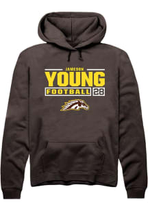 jameson young Rally Mens Brown Western Michigan Broncos NIL Stacked Box Hooded Sweatshirt