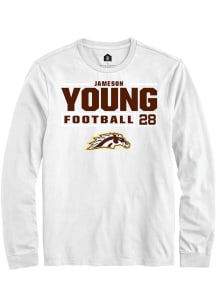jameson young Rally Mens White Western Michigan Broncos NIL Stacked Box Tee