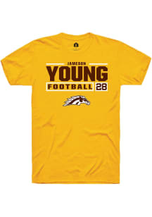 jameson young Gold Western Michigan Broncos NIL Stacked Box Short Sleeve T Shirt