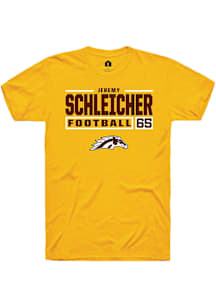 Jeremy Schleicher  Western Michigan Broncos Gold Rally Football NIL Stacked Box Short Sleeve T Shi..