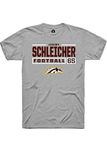 Jeremy Schleicher  Western Michigan Broncos Grey Rally Football NIL Stacked Box Short Sleeve T Shi..