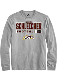 Jeremy Schleicher  Western Michigan Broncos Grey Rally Football NIL Stacked Box Long Sleeve T Shir..
