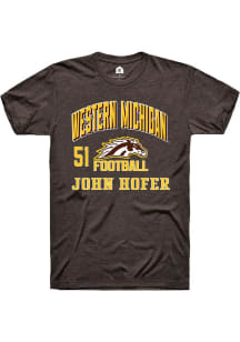 John Hofer Brown Western Michigan Broncos NIL Arch Logo Short Sleeve T Shirt