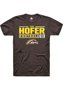 John Hofer Brown Western Michigan Broncos NIL Stacked Box Short Sleeve T Shirt