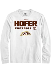 John Hofer Rally Mens White Western Michigan Broncos NIL Stacked Box Tee